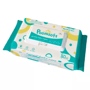 poomsoft non alcohol unscented gentle baby wipes