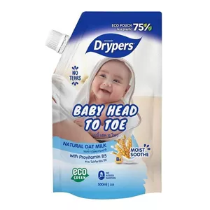 drypers baby head to toe oat milk baby shampoo